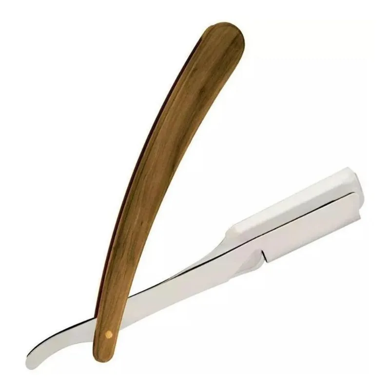 5x Navalhete Inox Cabo Plástico Estilo Madeira