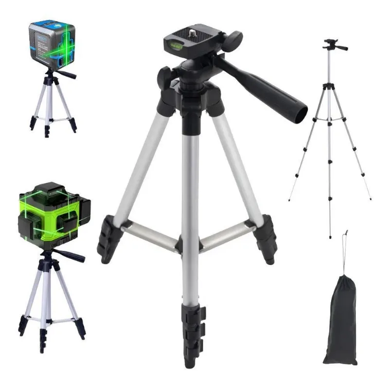 Tripé Para Nível Laser Rosca 1/4 1,1m Universal Comp/ Câmera