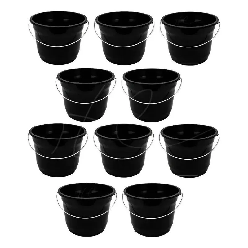 Kit 10 Baldes Plástico 5 Litros Alça Reforçada Limpeza