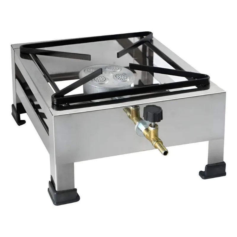 Fogao 1 Fogareiro Boca Inox Industrial Alta Pressão Completo