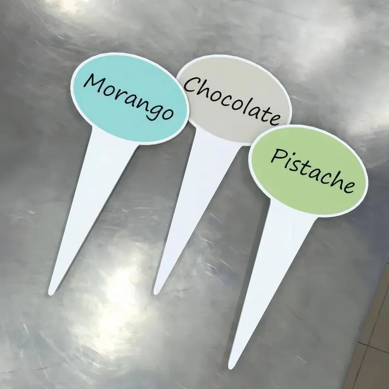 Placa Acrílico Para Sabor Gelato, Sorvete E Açaí Kit 12 Und