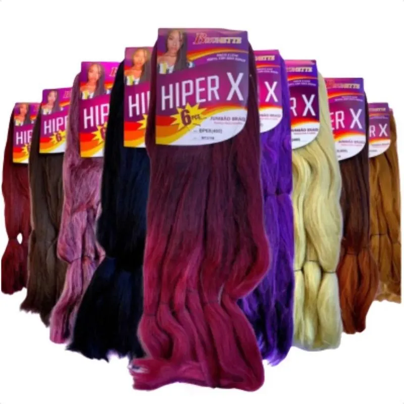 3x Aplique Hiper X Jumbo 126cm Tranças Crochet 400g