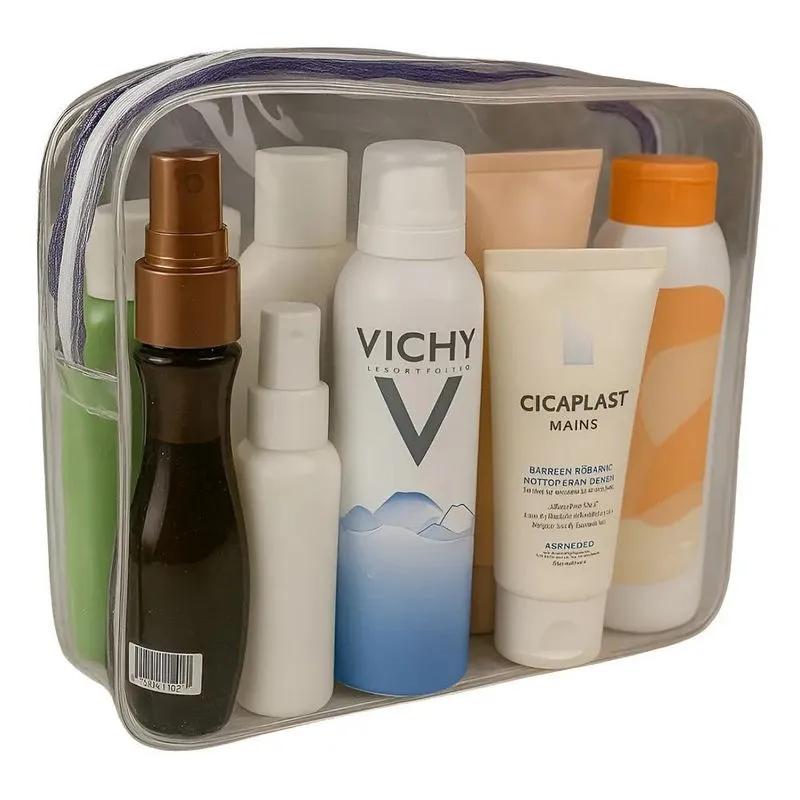 Necessaire Pvc Transparente 25x19x9cm - Kit Com 10 Unidades