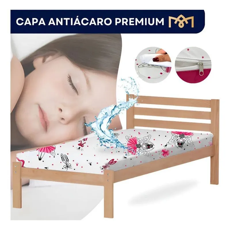Capa Para Colchão Impermeável Solteiro Antialérgico Protetor