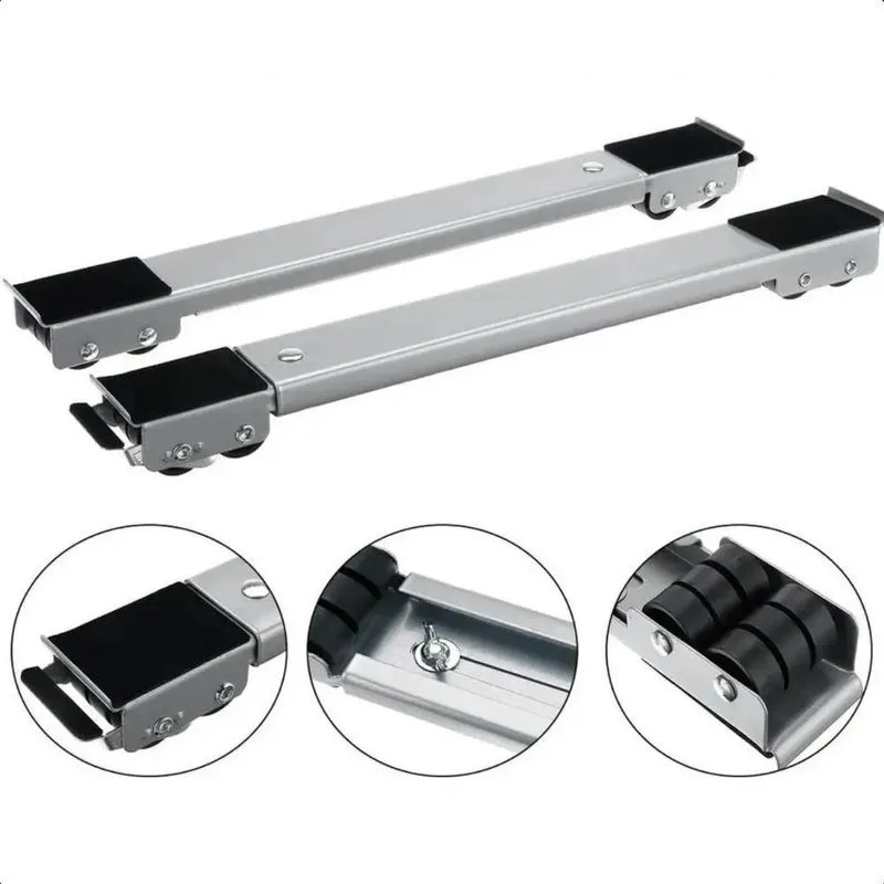 2x Base Suporte Movel Maquina Lavar Geladeira Freezer Ajusta