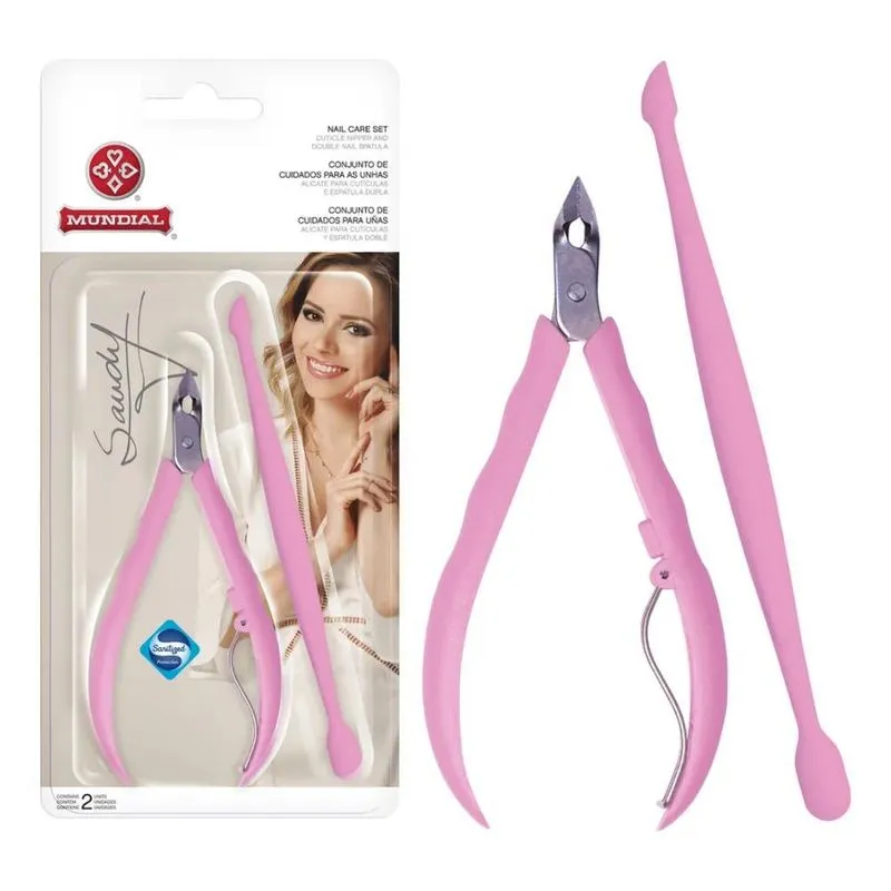 2x Alicate Cuticula Sandy Espatula Dupla 756-s Manicure Mund