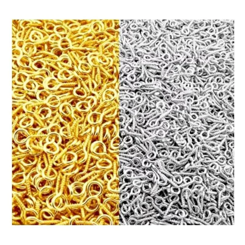 10x Mini Pitao Rosqueavel Niquel + Dourado 10x5mm 200pçs