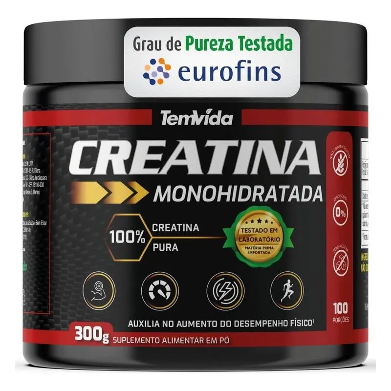 10x Creatina 300g - 100% Creatina Pura Monohidratada - Com