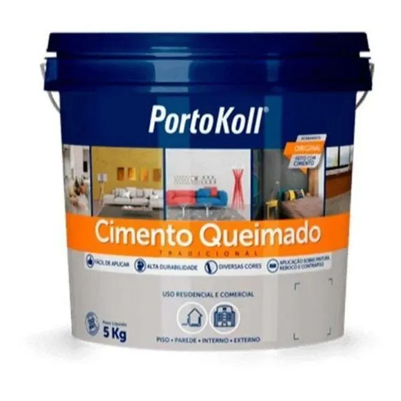 10x Cimento Queimado Portokoll 5kg Cor Geada