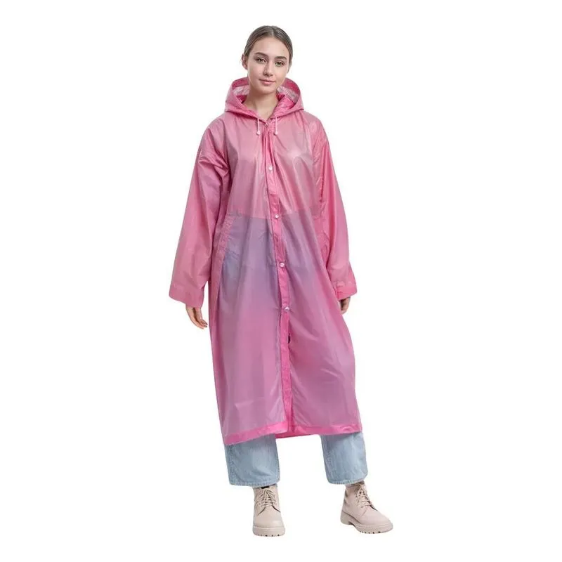 Capa De Chuva Transparente Pvc Resistente Unisse Azul Único