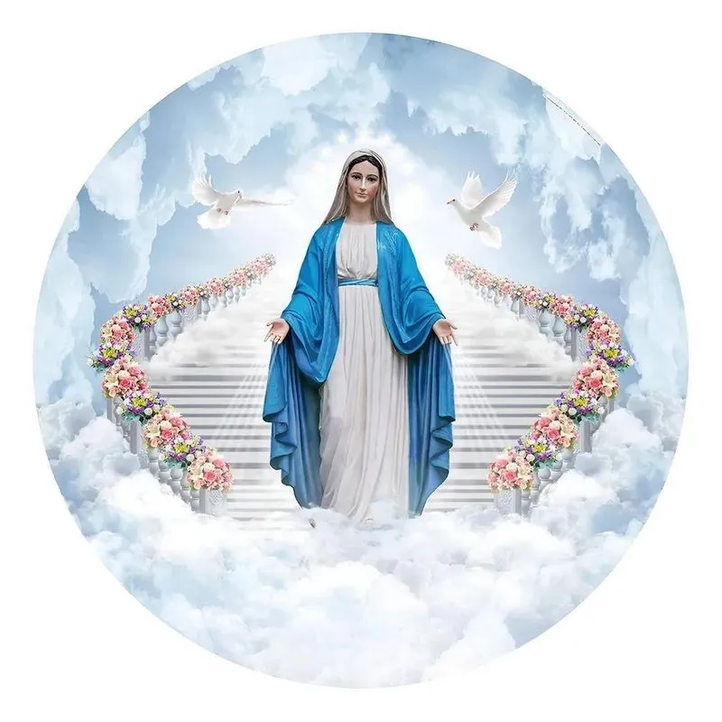 Painel De Festa Redondo Decoração De Aniversário Nossa Senhora