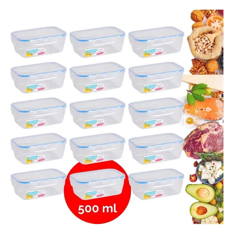 3x Kit 12 Pote Hermético Reutilizável Comida Congelador Free