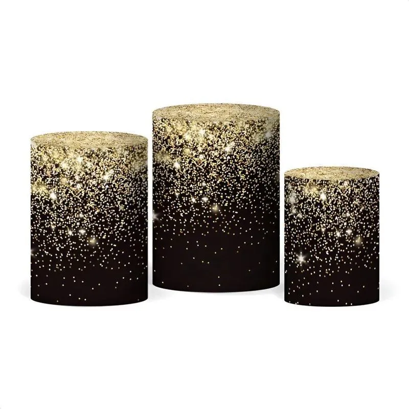 Trio Capas Cilindro Sublimado Glitter Vest Preto Dourado Lig