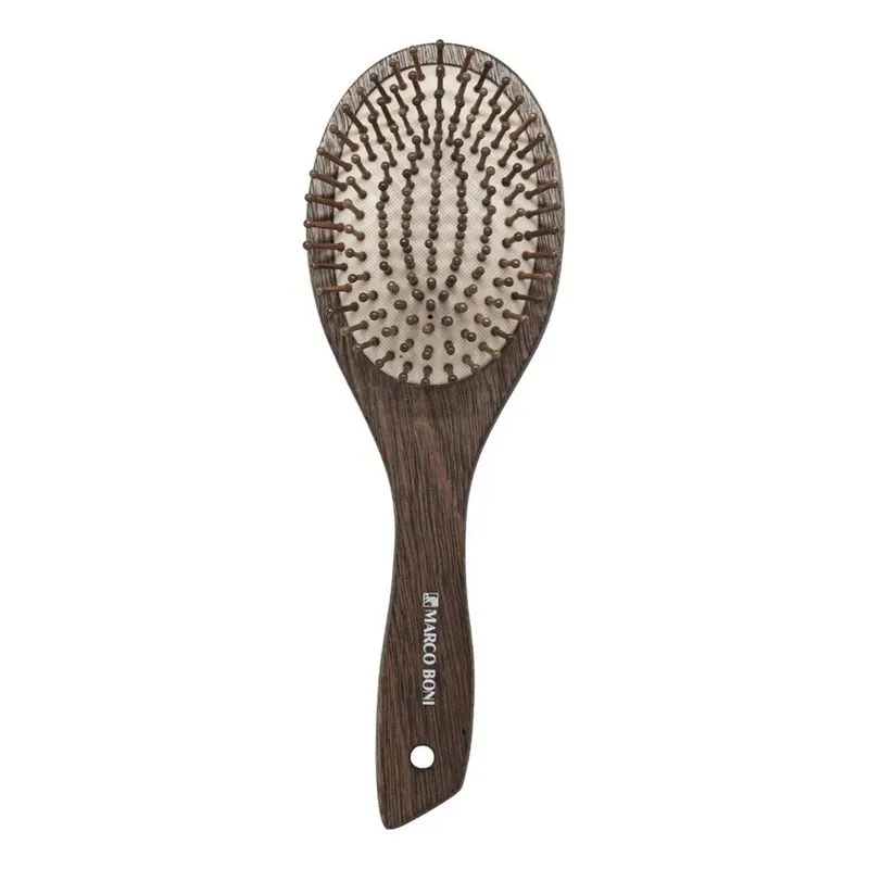 10x Escova De Madeira Oval Anti Frizz Marco Boni 8078 +