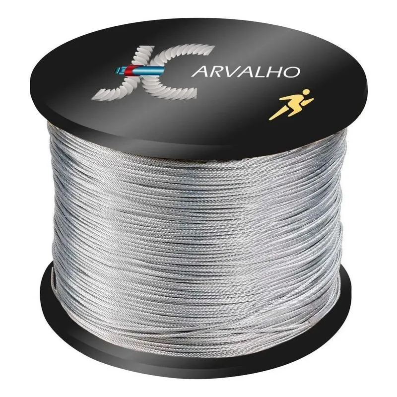 3x 100mts Cabo Aço Revestido Pvc Cristal Acad Fit 1/8x4,8mm