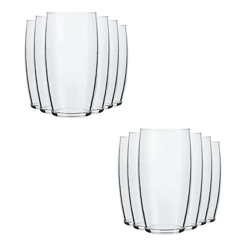 Conjunto 12 Peças Nadir Copos De Vidro Oca Long Drink 300ml