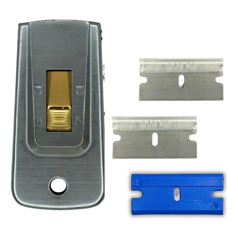 10x Ratinho Metal Raspador Inox Insufilm Limpeza Tira Cola