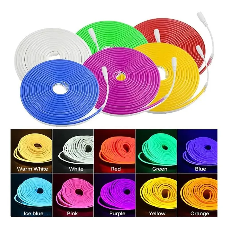 3x Fita Led Neon 5m Mangueira Corte2,5cm Alto Brilho + Fonte