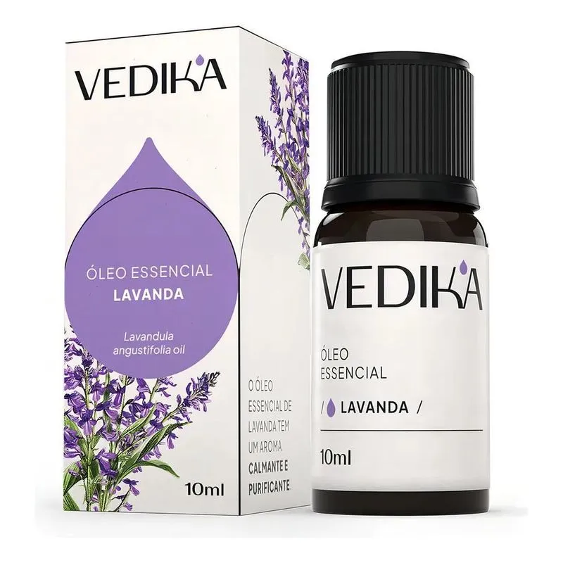 10x Óleo Essencial Vedika Lavanda 10ml - 100% Puro E Natura