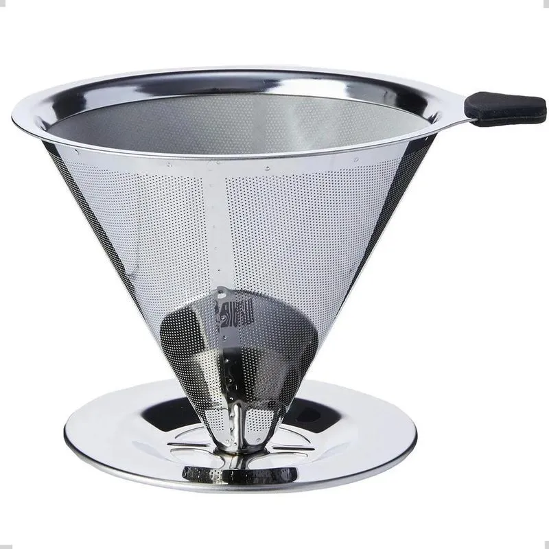 2x Filtro Coador De Café Inox - Peneira Aço Reutilizável Eco