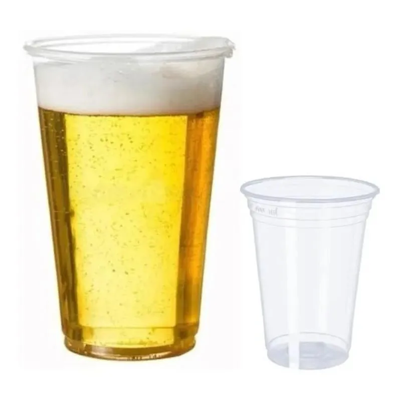 2x Copo Descartável 500ml Chopp Pp Liso Com 100 Unidades