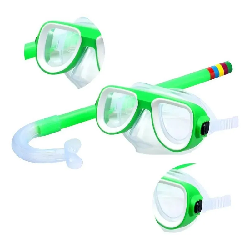 Óculos Mergulho Snorkel Infantil Juvenil Silicone Natação Co