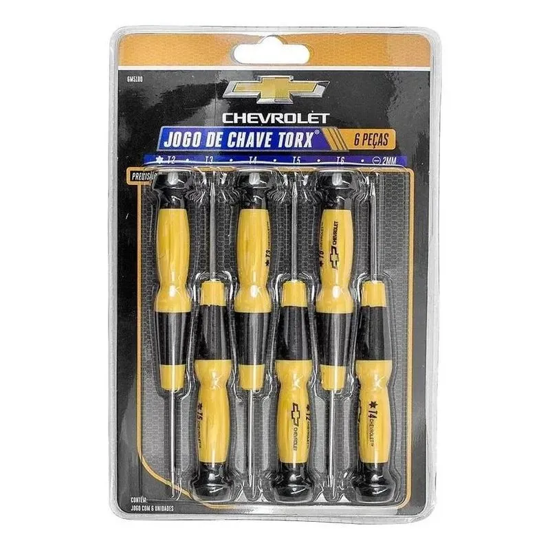 10x Jogo De Chave Chevrolet Com 6 Peças Precisão Torx T2 A