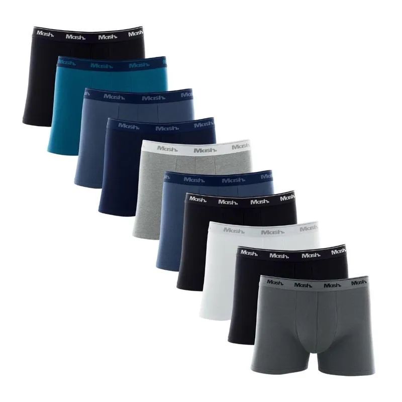 Kit 8 Cuecas Mash Boxer Masculina De Algodão Lisas
