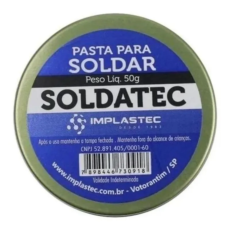 10x Pasta Para Soldar Não Condutiva Implastec Soldatec 50g