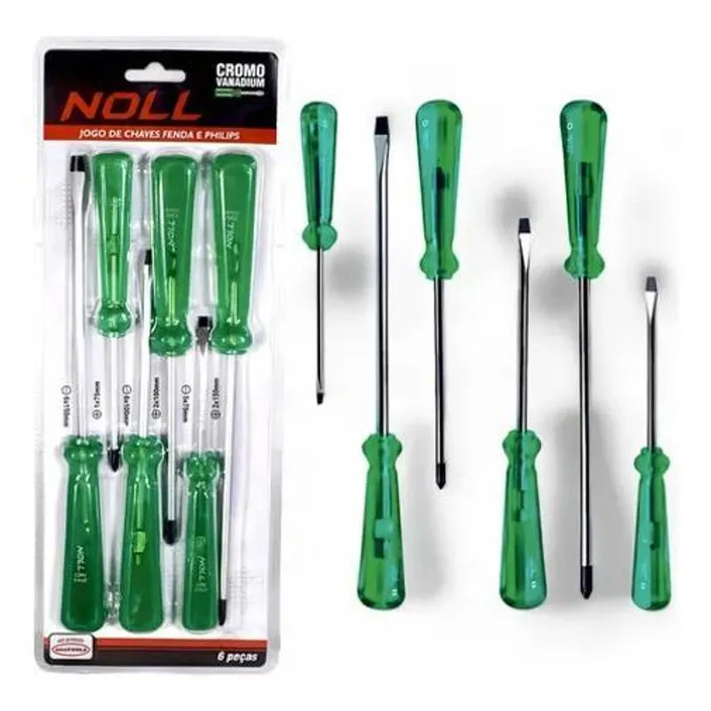 10x 6 Chave Fenda Philips 1/4x6 3/16x3 Media Grande Pequena