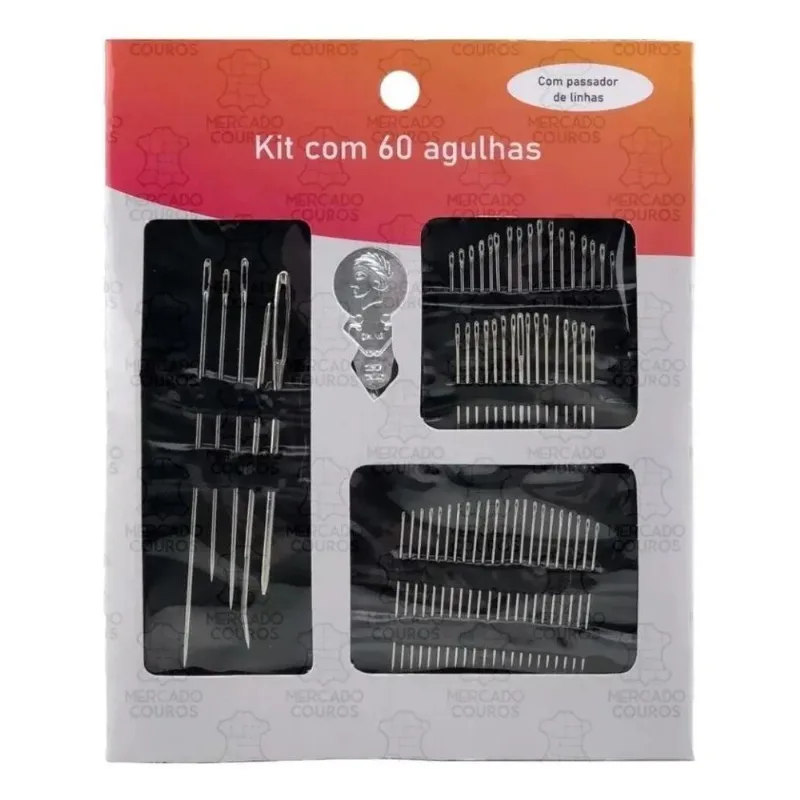 2x Kit 60 Agulha De Costura Bordar Remendar Manual Concerto