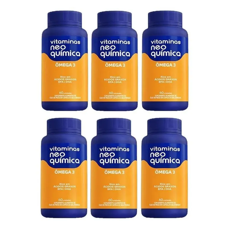 5x Kit Com 6 Vitaminas Ômega 3 Com 60 Cápsulas - Neo Química