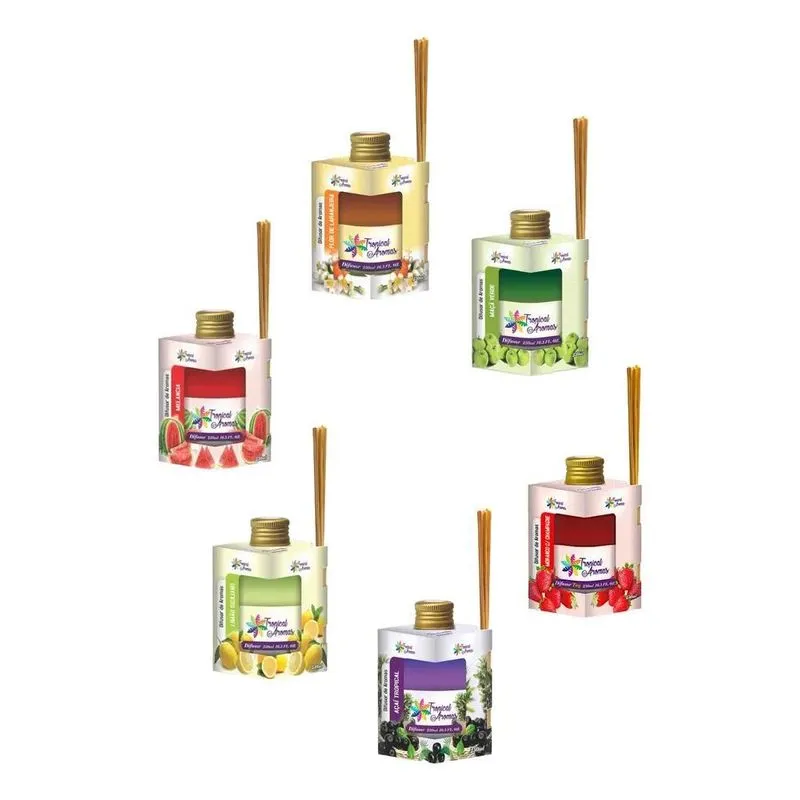 5x 6 Unid. Aromatizador Ambientes Tropical Aromas 250ml Difu