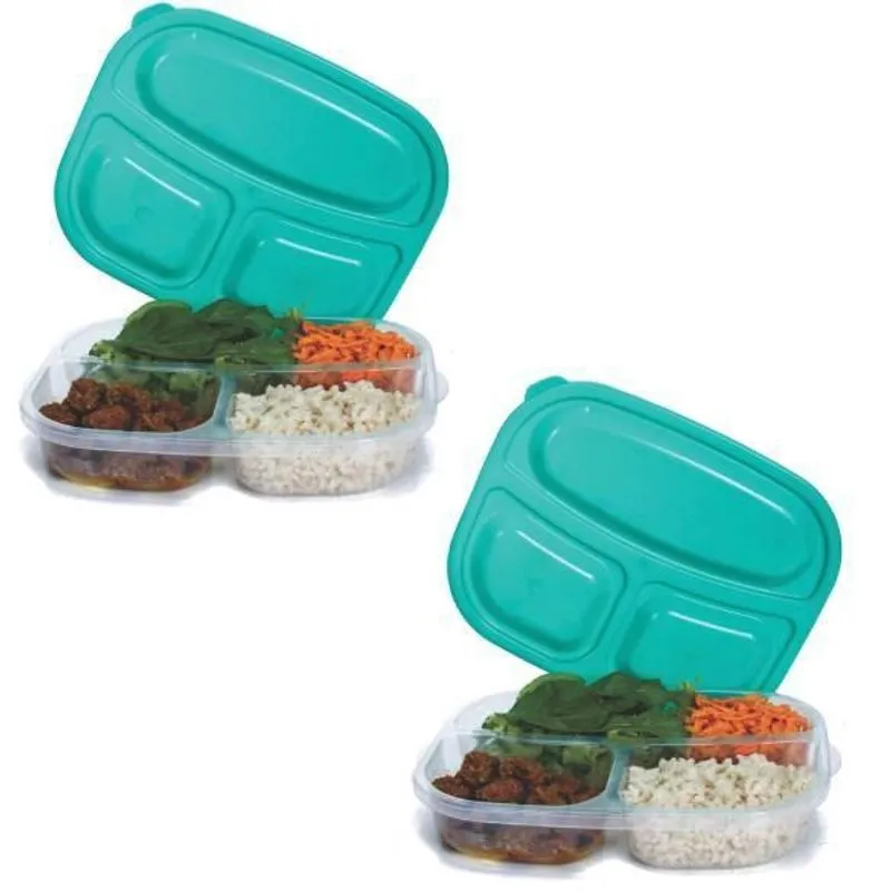 Kit 2 Marmitas 3 Em 1 25X19X4Cm Divisórias E Tampa 182