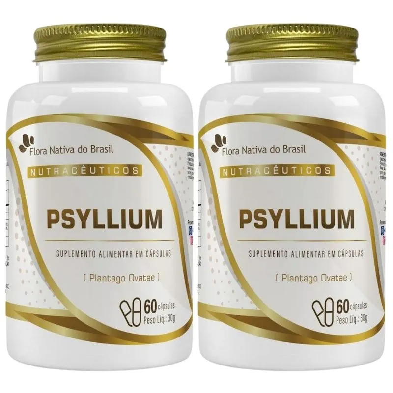 KIT 2X Psyllium 500mg 60 Cápsulas - Flora Nativa
