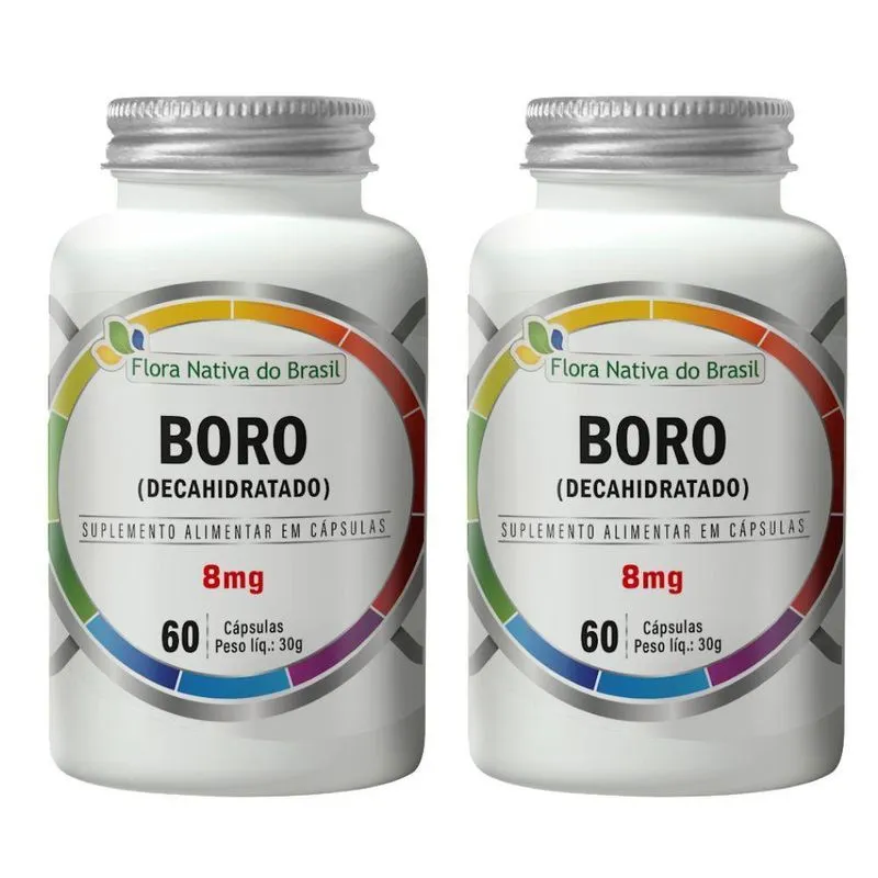 Kit 2x Boro Decahidratado 8mg 60 Cápsulas - Flora Nativa