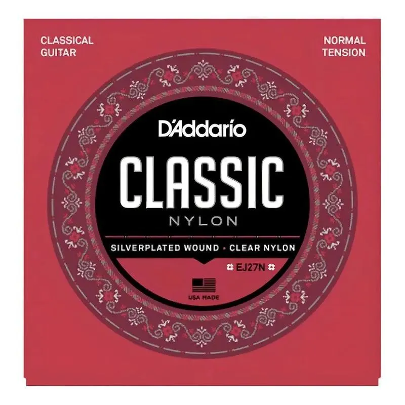 10x Encordoamento Violão Nylon Daddario Ej27n Tensão Normal