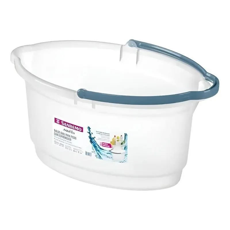 2x Balde Grande Oval Hydrus 14l Transparente Sanremo