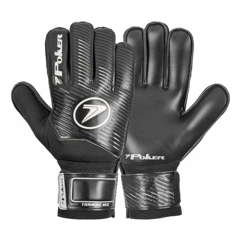 Luva De Goleiro Futebol Treino Campo Poker Focus T Preta 9