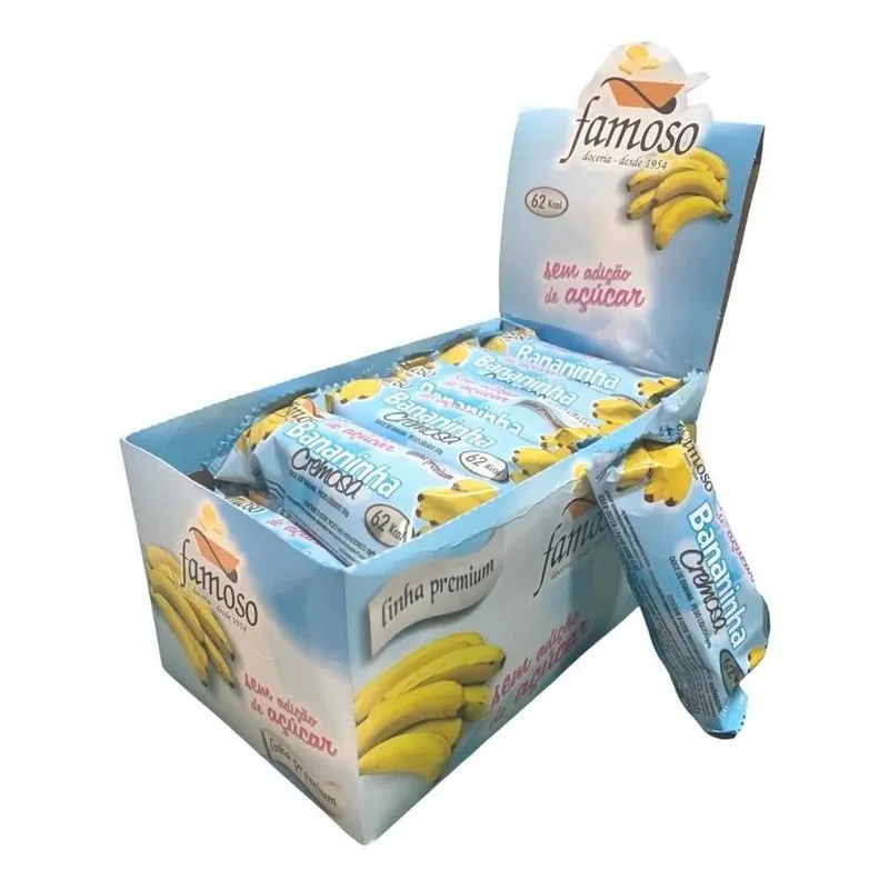 5x Doce Bananinha Sem Açúcar Cremosa Famoso Display Com 24