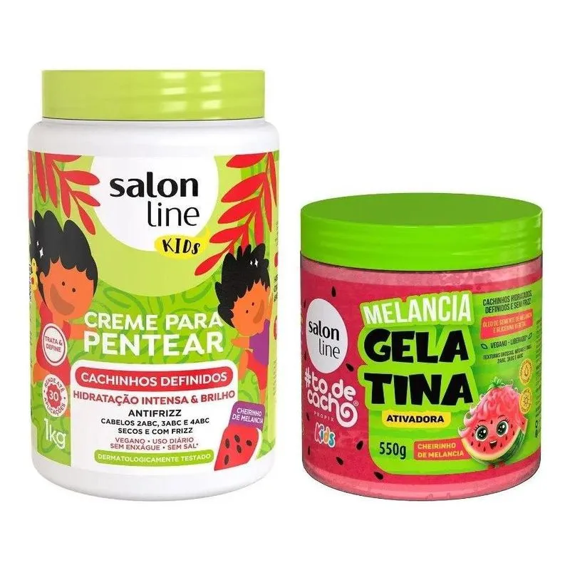10x Creme Para Pentear Salon Line Kids Hidratação