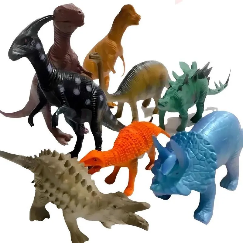 Dinossauro Kit 8 Unidades Brinque Dino Emborrachado