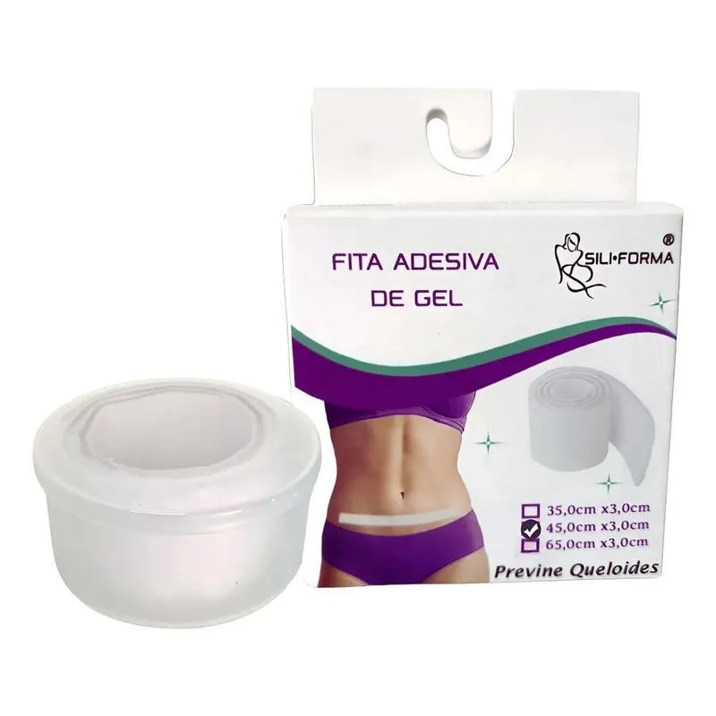 Fita Adesiva Gel Silicone Queloide Cicatriz Medida 45x3 Cm