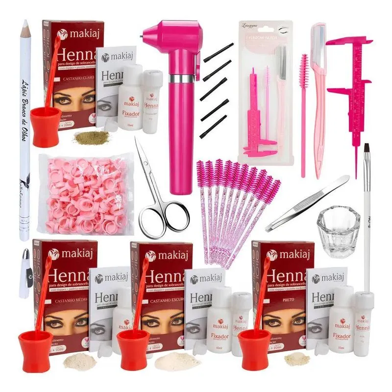 Kit Henna Designer De Sobrancelhas Com Mixer + Anel Batoque