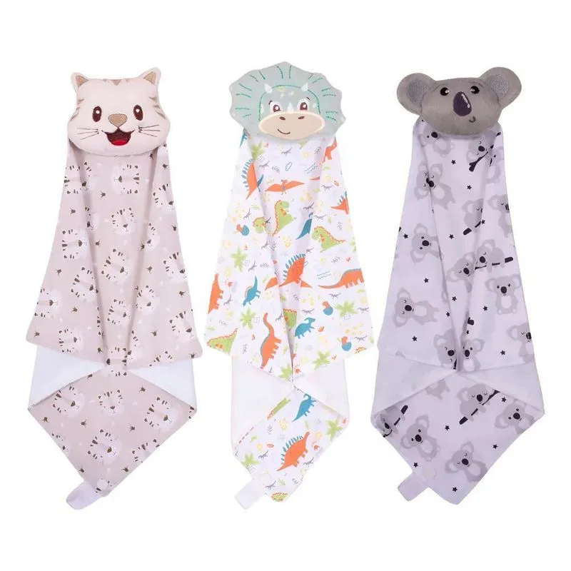 Kit 3 Naninha De Bebê Com Prendedor De Chupeta Menino M Kit