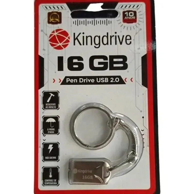 Pen Drive 16 Gb 2.0 Com Chaveiro Metal