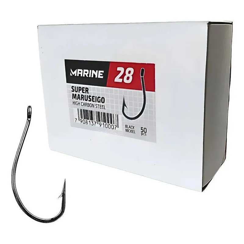 Caixa Anzol Super Maruseigo N 28 Marine 50 Unidades Pesca