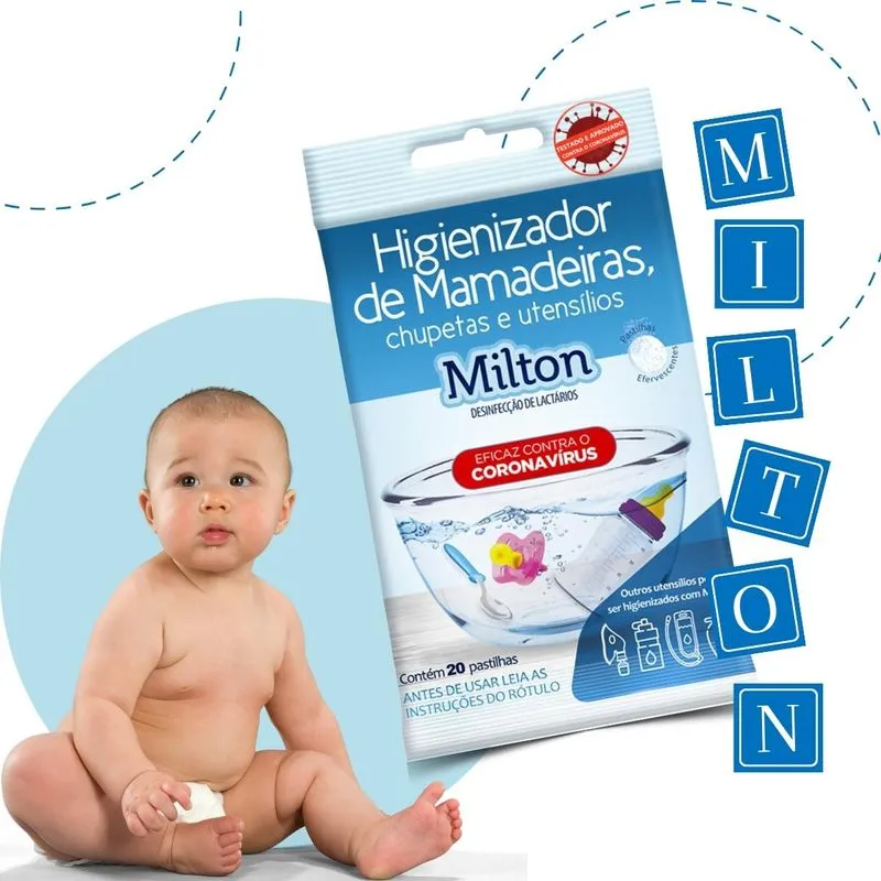 3un Cartelas Milton Esterilizador De Mamadeira Sem Enxague