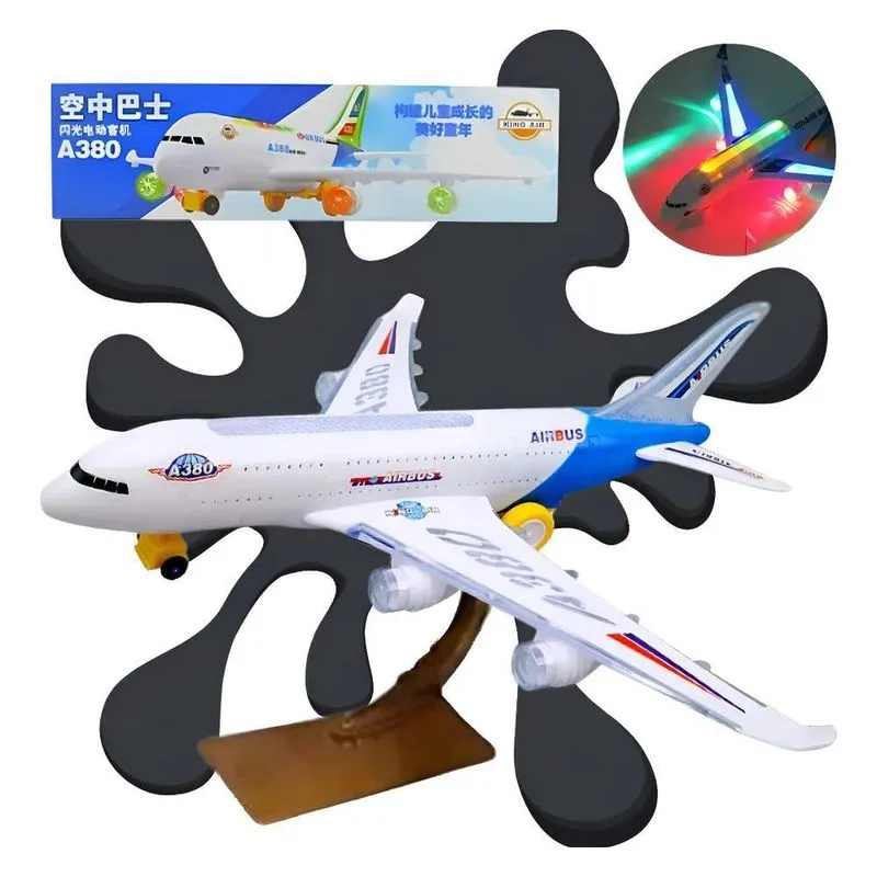 Avião Bate Bate Com Som E Luz - Brinquedo Meninos Cor Branco