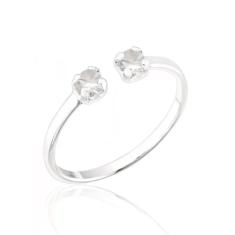 Anel De Falange Em Prata 925 Pedra Glass De Zirconia